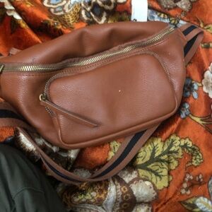 Brown Leather Crossbody Belt Bag